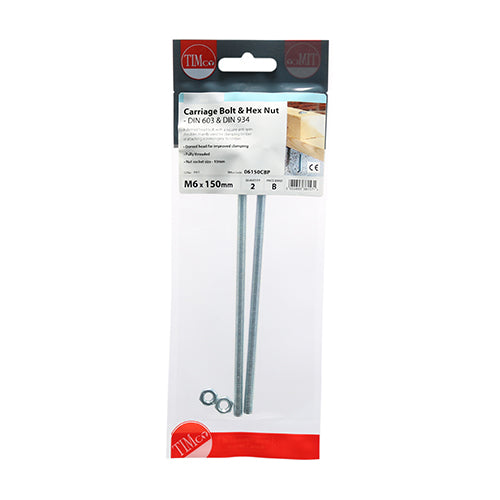 TIMCO Carriage Bolts & Hex Full Nut - Zinc