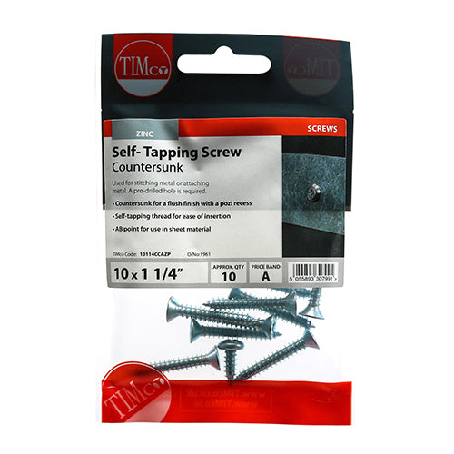 TIMCO Self-Tapping Screw - Countersunk -Zinc