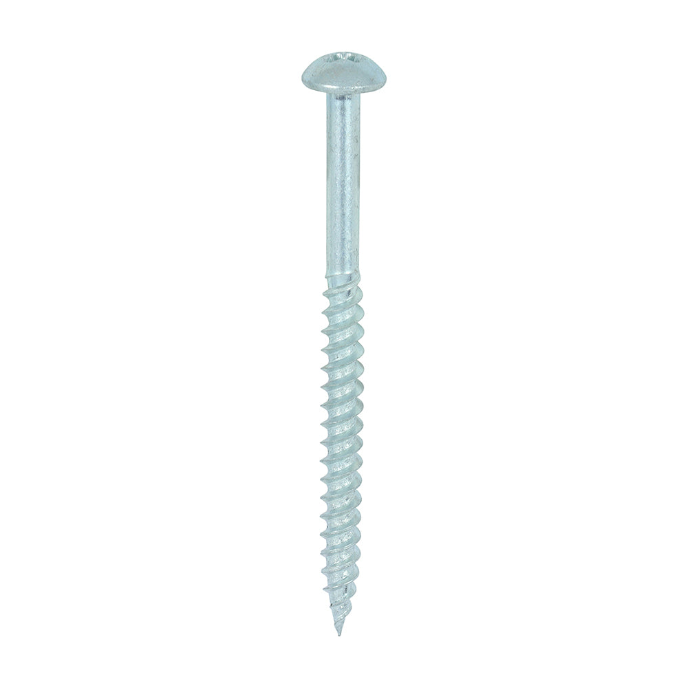 TIMCO Twin-Threaded Woodscrews - Silver - Round Head