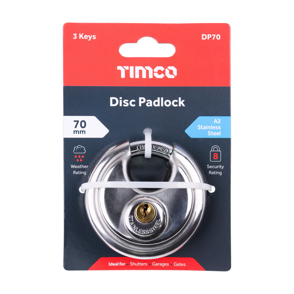 TIMCO Stainless Steel Disc Padlock