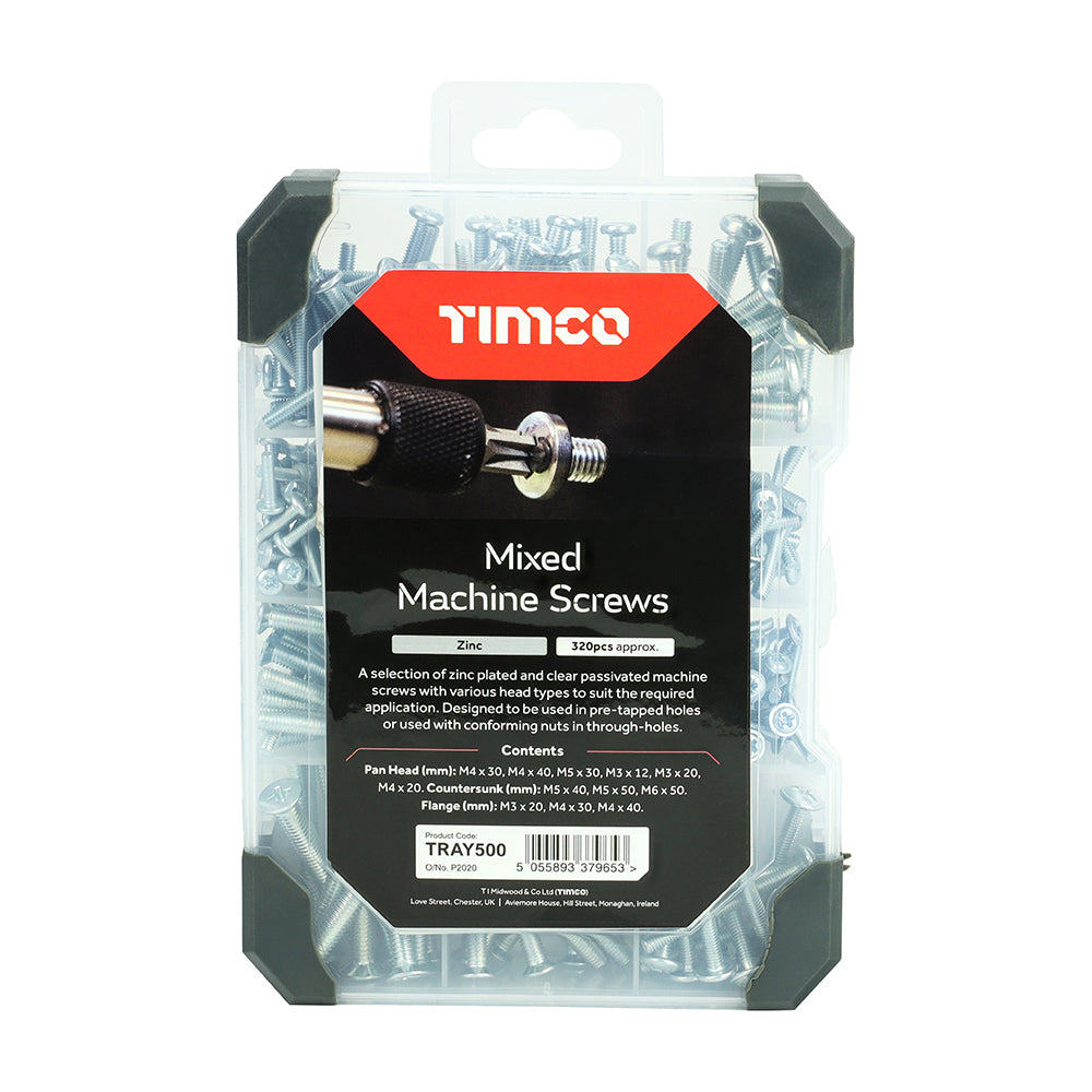 TIMCO Machine Screws Mixed Tray - Silver - 320 pcs
