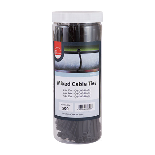 TIMCO Cable Ties - Mixed - Black