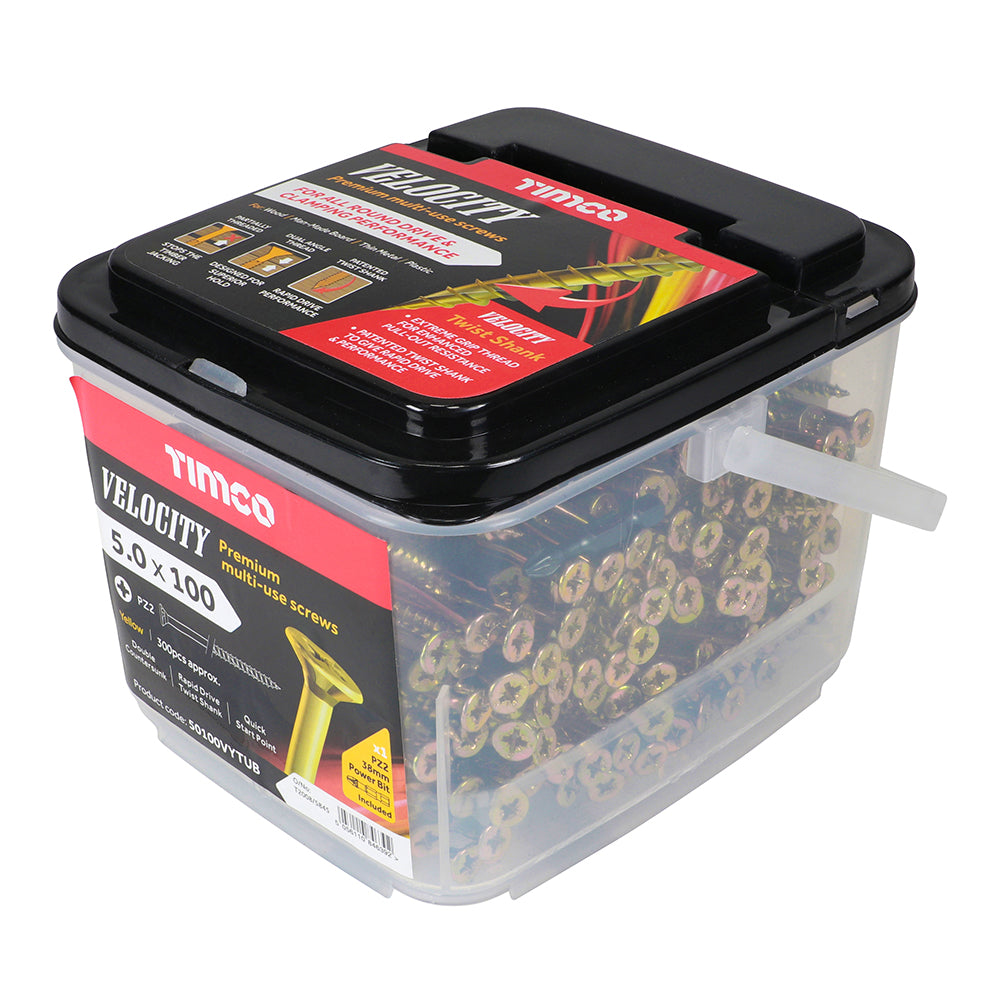 TIMCO Velocity Premium Multi-Use Countersunk Gold Woodscrews - TUB