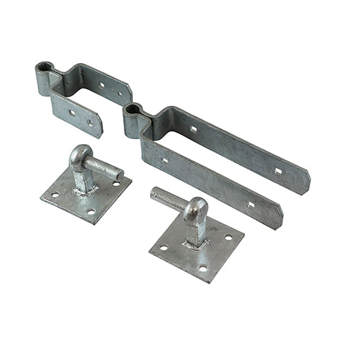 TIMCO Double Strap Gate Hinge Set with Hook on Plate