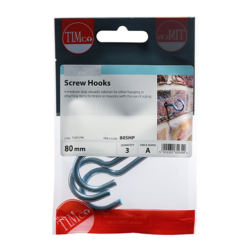 TIMCO Screw Hooks - Zinc