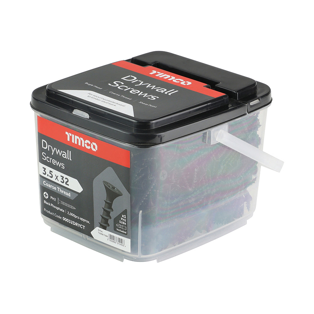 TIMCO Drywall Bugle Head Screws - Black - Coarse Thread