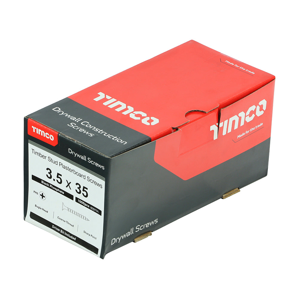 TIMCO Drywall Bugle Head Screws - Black - Coarse Thread