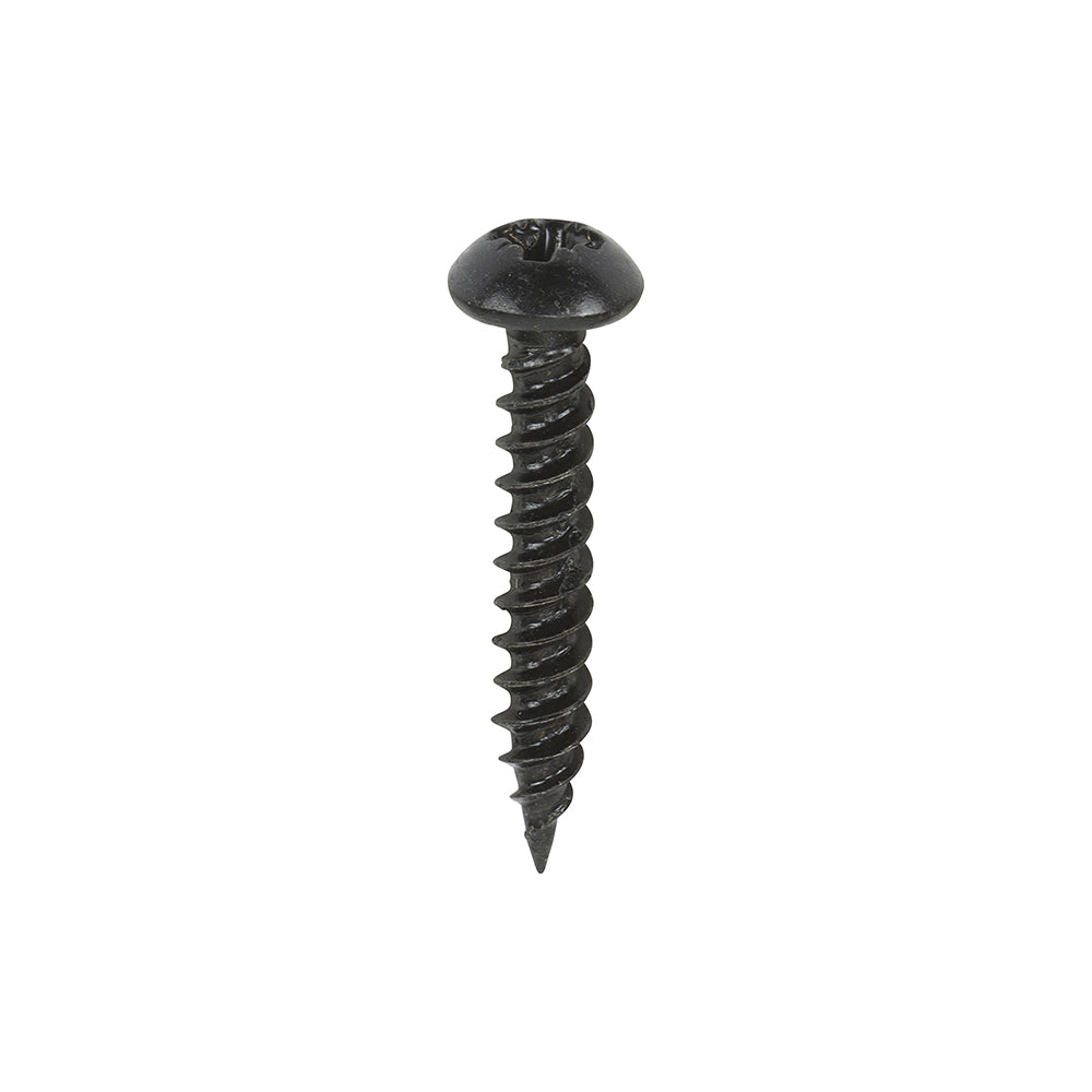 TIMCO Twin-Threaded Round Head Woodscrews - Black - Blackjax