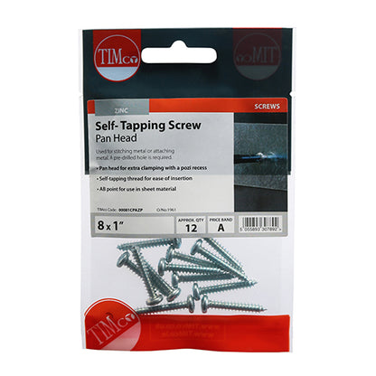 TIMCO Self-Tapping Screw - Pan Head - Zinc