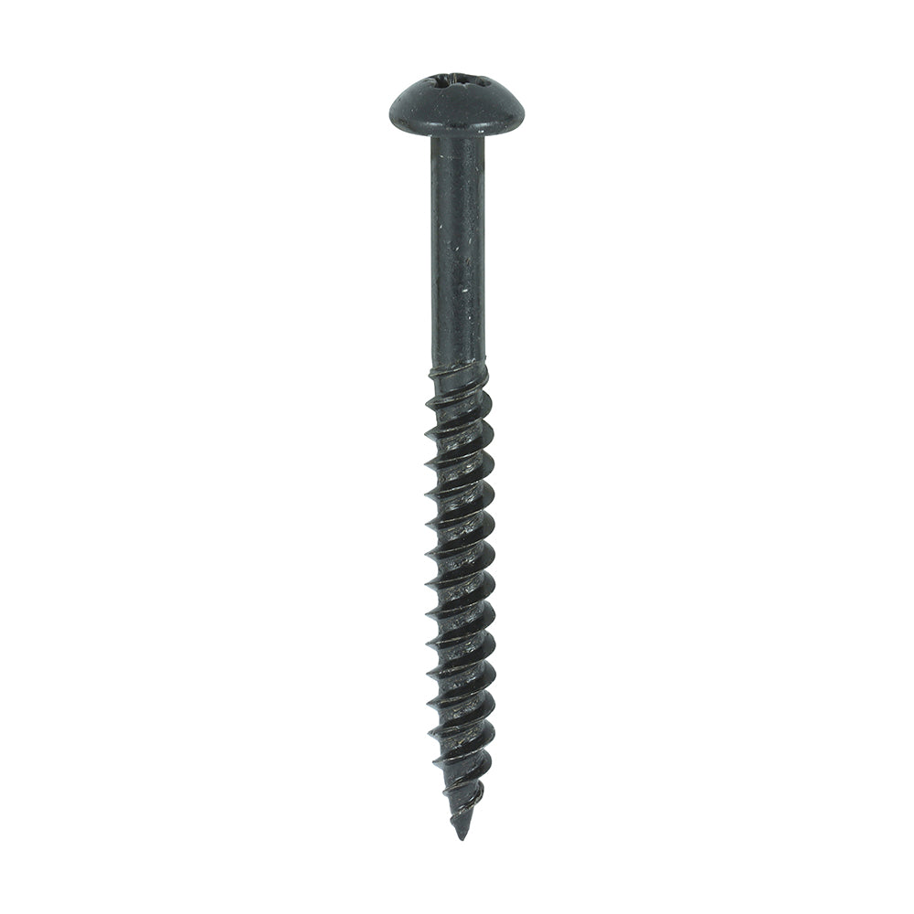 TIMCO Twin-Threaded Round Head Woodscrews - Black - Blackjax