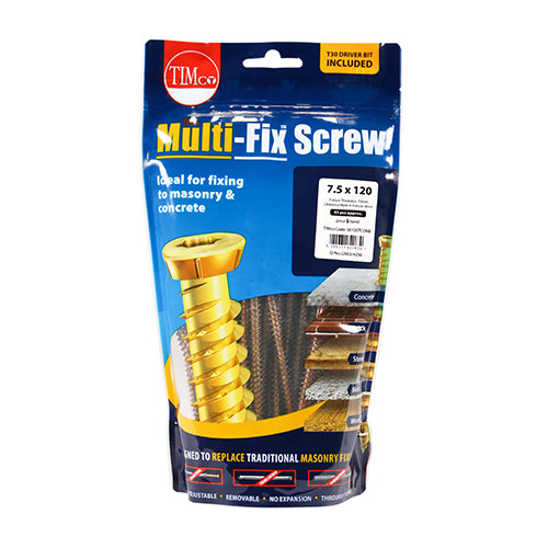 Concrete Screws - TX - Flat Countersunk - Yellow