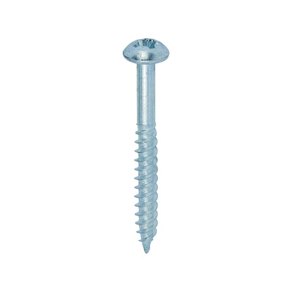 TIMCO Twin-Threaded Woodscrews - Silver - Round Head