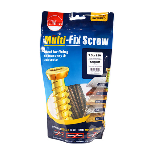 Concrete Screws - TX - Flat Countersunk - Yellow