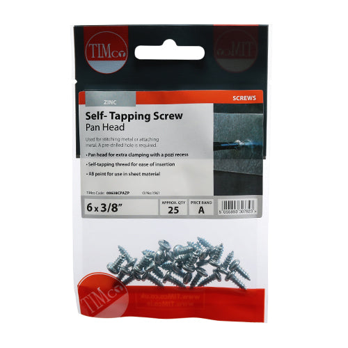 TIMCO Self-Tapping Screw - Pan Head - Zinc