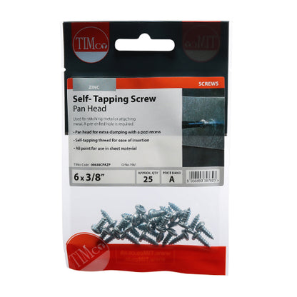 TIMCO Self-Tapping Screw - Pan Head - Zinc