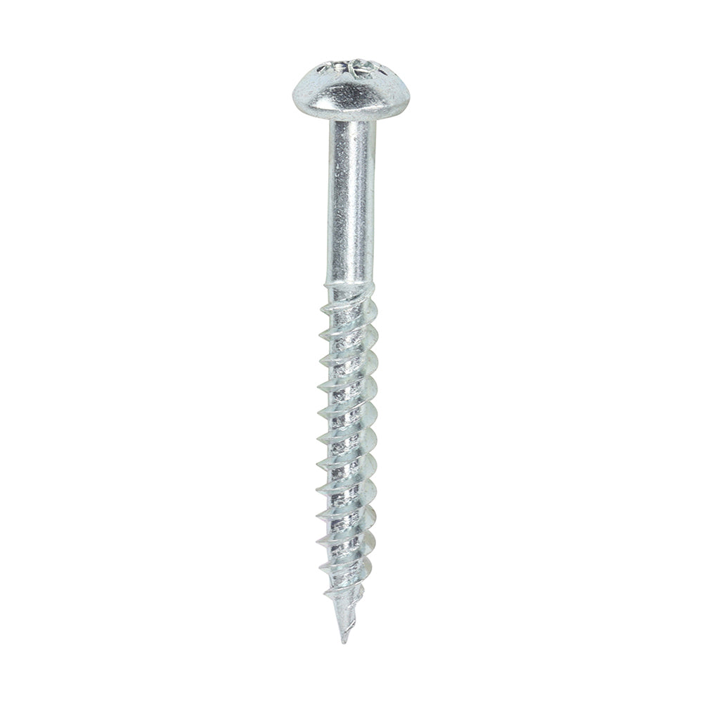TIMCO Twin-Threaded Woodscrews - Silver - Round Head