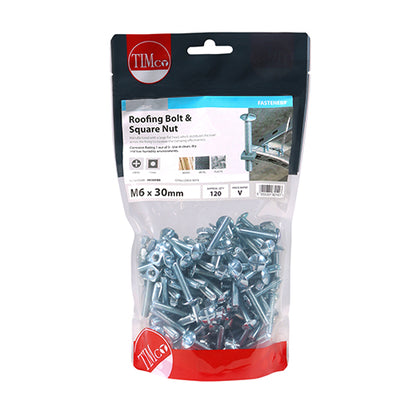 TIMCO Roofing Bolts & Square Nuts - Zinc