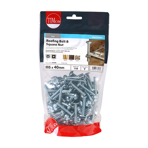 TIMCO Roofing Bolts & Square Nuts - Zinc