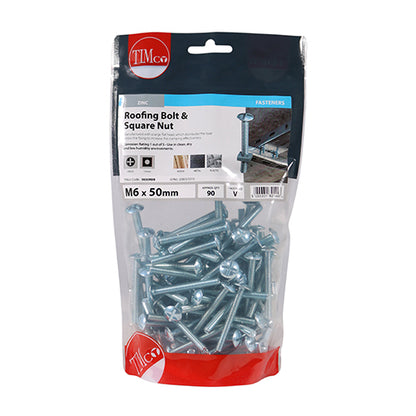 TIMCO Roofing Bolts & Square Nuts - Zinc