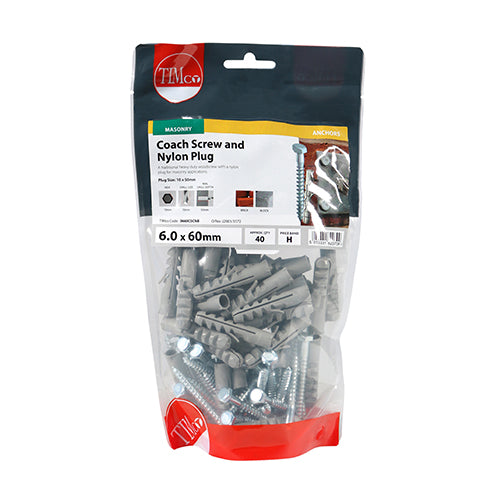 TIMCO Coach Screw & Nylon Plug