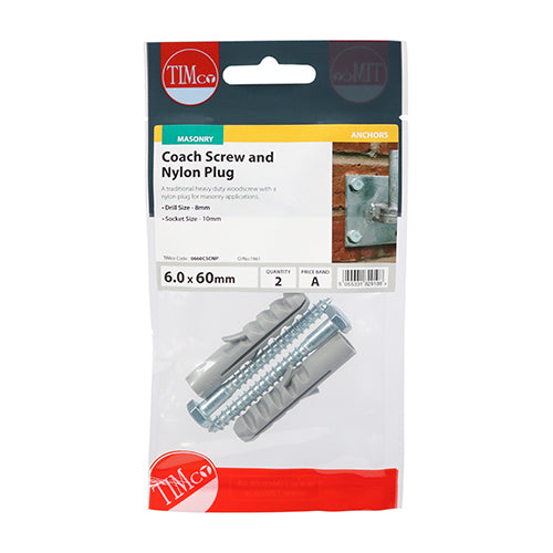 TIMCO Coach Screw & Nylon Plug