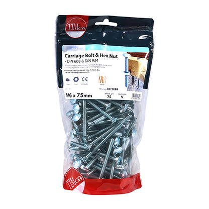 TIMCO Carriage Bolts & Hex Full Nut - Zinc
