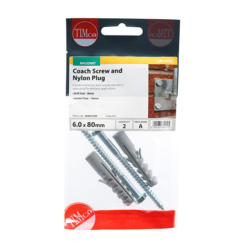 TIMCO Coach Screw & Nylon Plug
