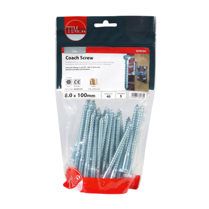 TIMCO Coach Screws - Hex Head - Zinc