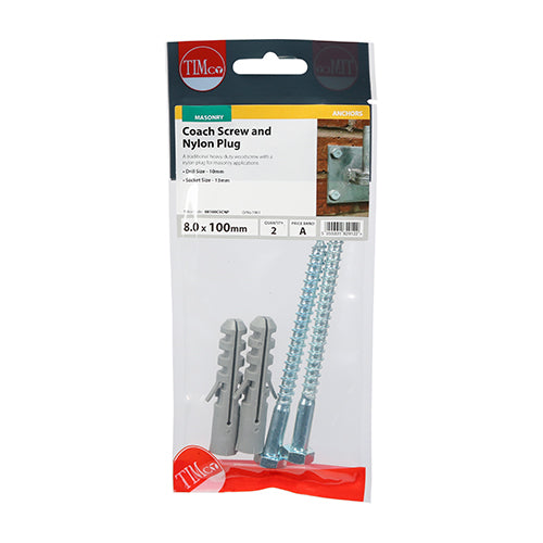 TIMCO Coach Screw & Nylon Plug