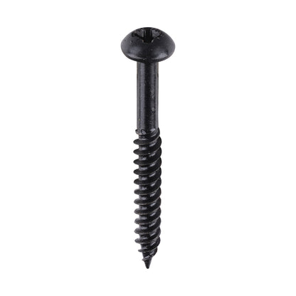 TIMCO Twin-Threaded Round Head Woodscrews - Black - Blackjax