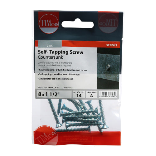 TIMCO Self-Tapping Screw - Countersunk -Zinc
