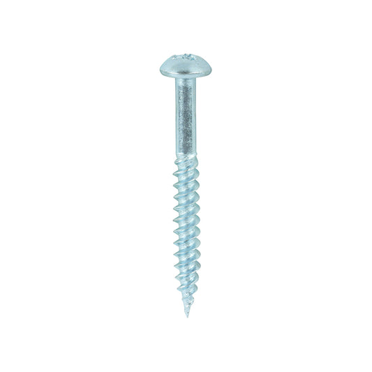 TIMCO Twin-Threaded Woodscrews - Silver - Round Head