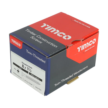 TIMCO Twin-Threaded Countersunk Woodscrews - Silver