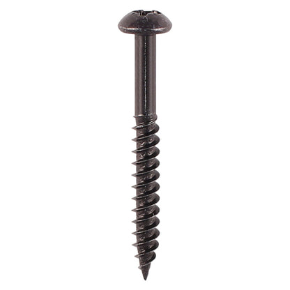 TIMCO Twin-Threaded Round Head Woodscrews - Black - Blackjax