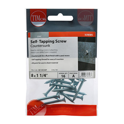 TIMCO Self-Tapping Screw - Countersunk -Zinc