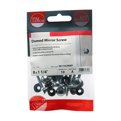 TIMCO Mirror Screws  - Chrome