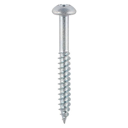 TIMCO Twin-Threaded Woodscrews - Silver - Round Head
