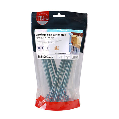 TIMCO Carriage Bolts & Hex Full Nut - Zinc