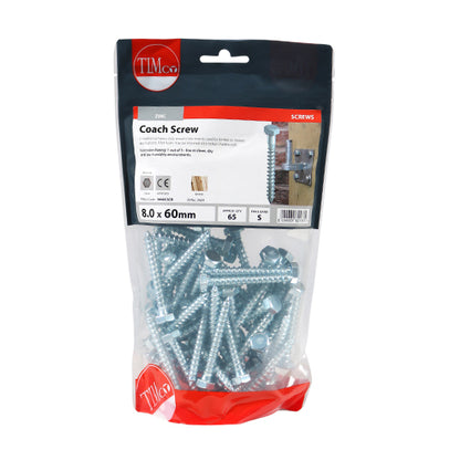 TIMCO Coach Screws - Hex Head - Zinc