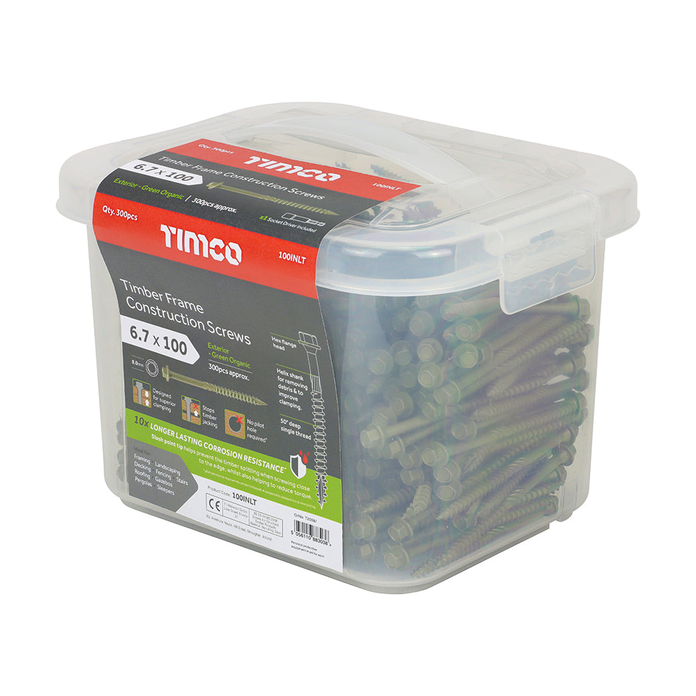 TIMCO - Timber Screw - Hex - Exterior Green - Industry Tubs