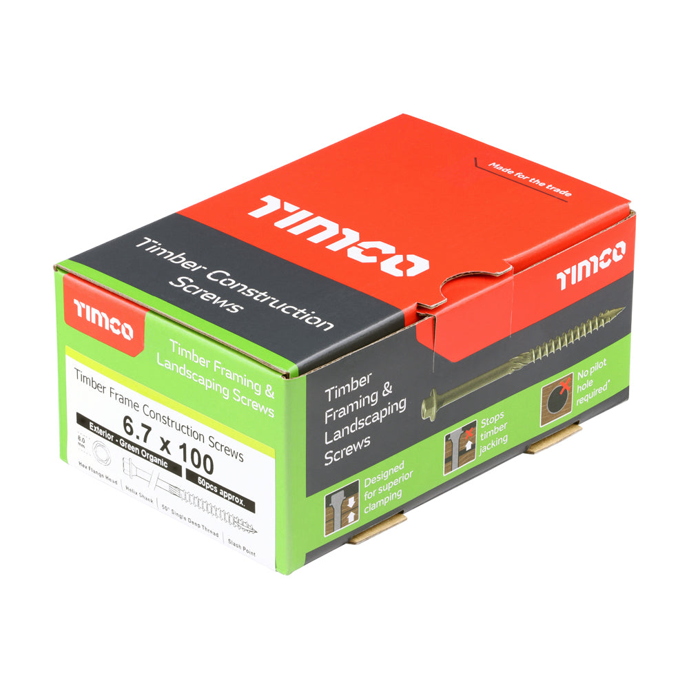 TIMCO Timber Screws Hex Flange Head Exterior - Green