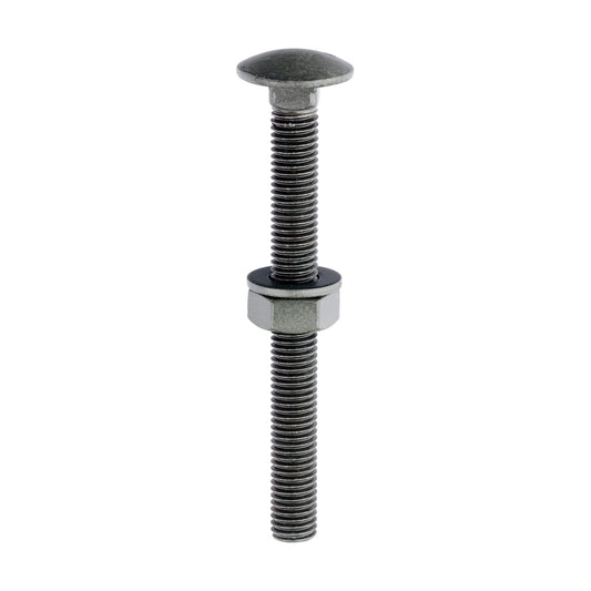 TIMCO Carriage Bolts DIN603 Hex Nuts & Form A Washers Green Exterior