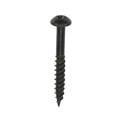 TIMCO Twin-Threaded Round Head Woodscrews - Black - Blackjax