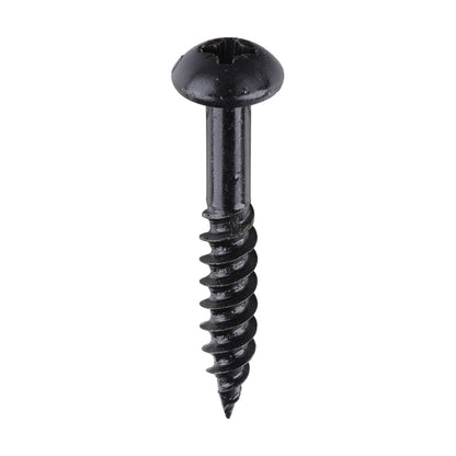 TIMCO Twin-Threaded Round Head Woodscrews - Black - Blackjax