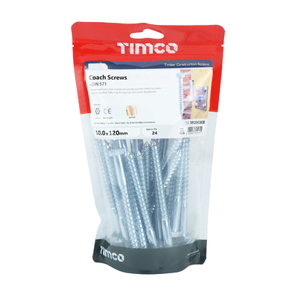 TIMCO Coach Screws - Hex Head - Zinc