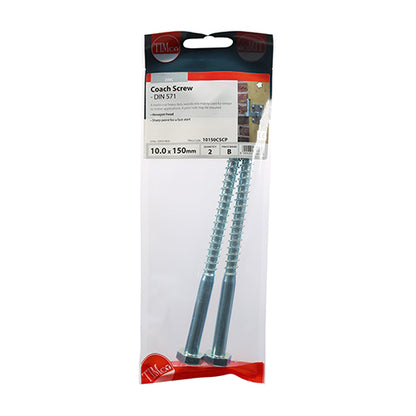 TIMCO Coach Screws - Hex Head - Zinc