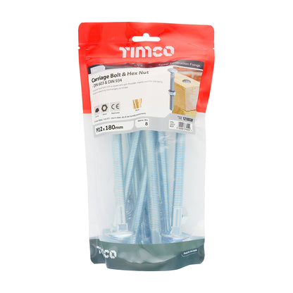 TIMCO Carriage Bolts & Hex Full Nut - Zinc