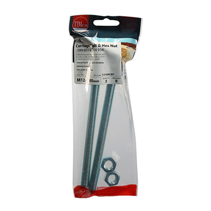 TIMCO Carriage Bolts & Hex Full Nut - Zinc