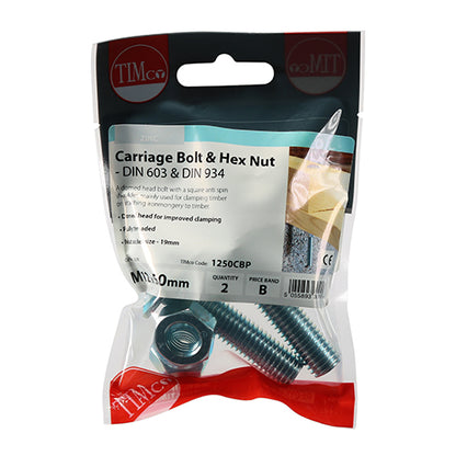 TIMCO Carriage Bolts & Hex Full Nut - Zinc
