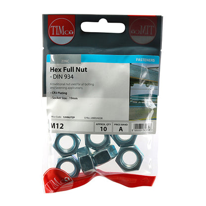 TIMCO Hex Full Nuts - Zinc
